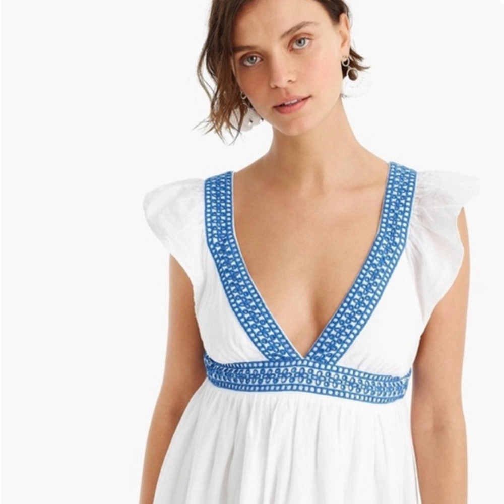 J. Crew deep v-neck  beach dress
